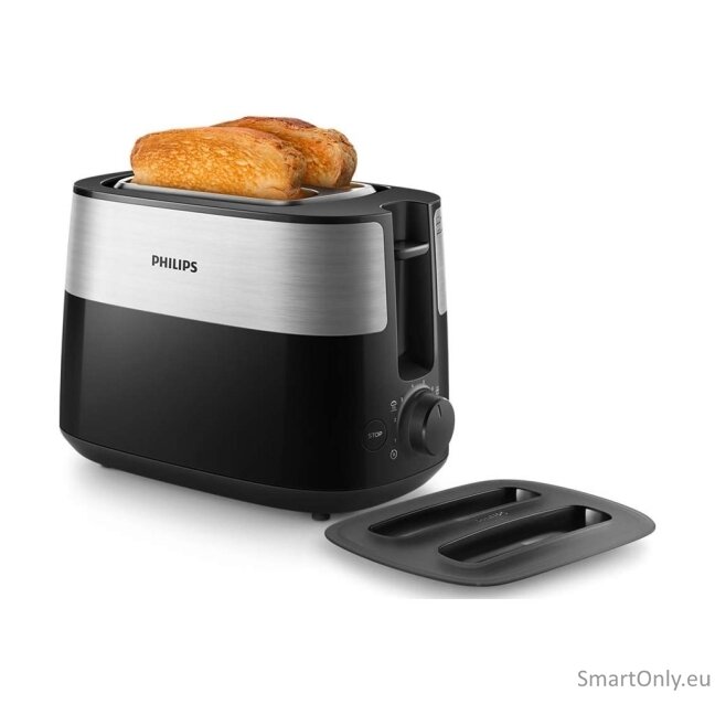 Philips | Toaster | HD2517/90 Daily Collection | Power 830 W | Number of slots 2 | Housing material Plastic | Black/Stainless Steel 5