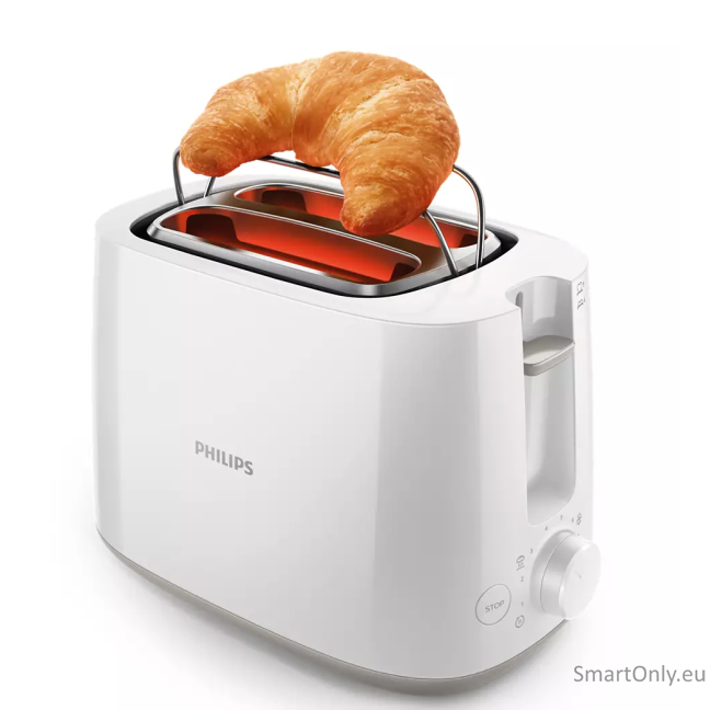 Philips | Toaster | HD2581/00 Daily Collection | Power  760-900 W | Number of slots 2 | Housing material Plastic | White 2