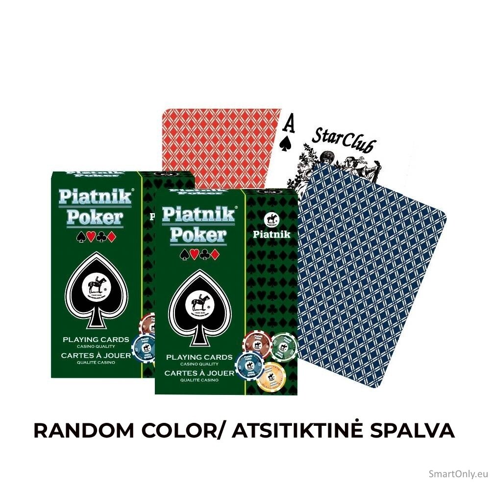 Piatnik pokerio kortų kaladė 1 vnt. (raudona arba mėlyna)