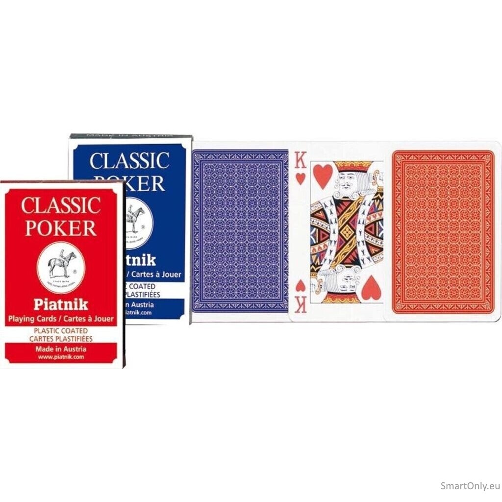 Piatnik Classic 2 Index Pokerio kortų kaladė 1 vnt. (raudona arba mėlyna) 2