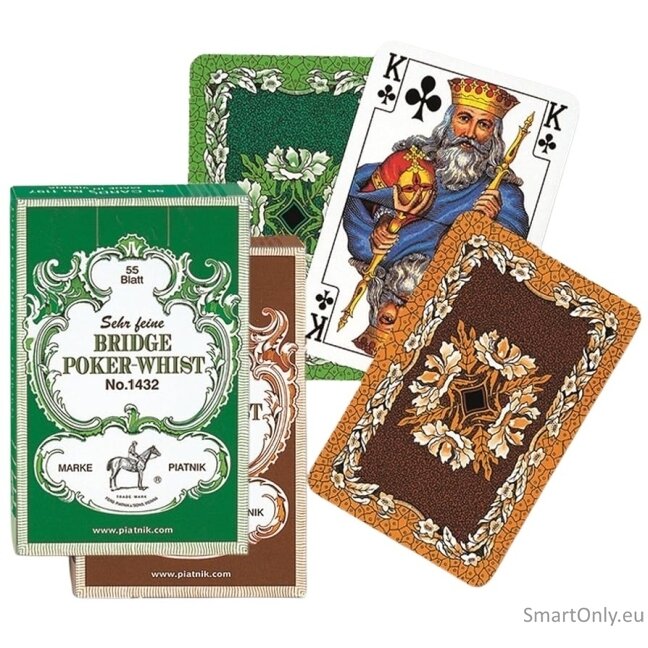 Piatnik Bridge - Poker - Whist kortų kaladė 1 vnt. (žalia arba ruda) 4 Piatnik Bridge - Poker - Whist kortų kaladė 1 vnt. (žalia arba ruda) 4