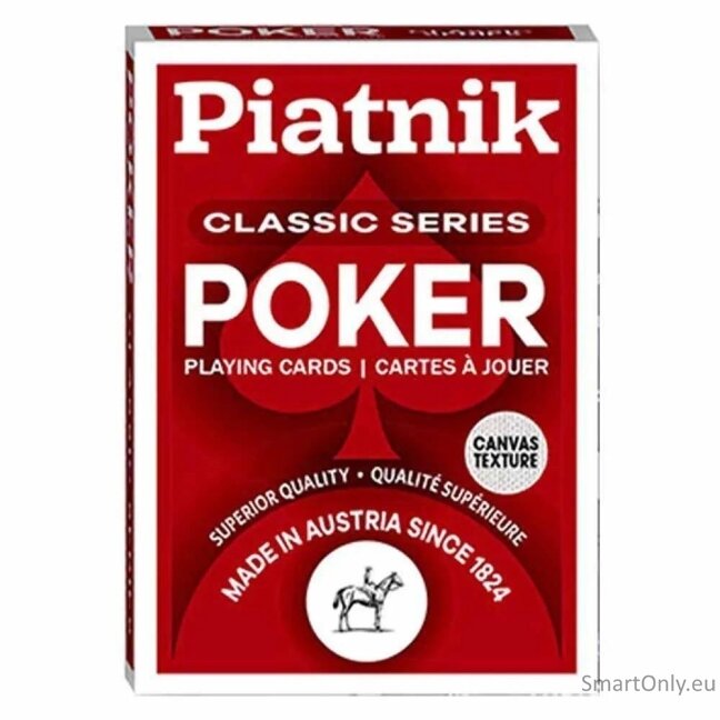 Piatnik Classic Series 4 Index Pokerio kortos 1 vnt. (raudonos arba mėlynos) 2 Piatnik Classic Series 4 Index Pokerio kortos 1 vnt. (raudonos arba mėlynos) 2