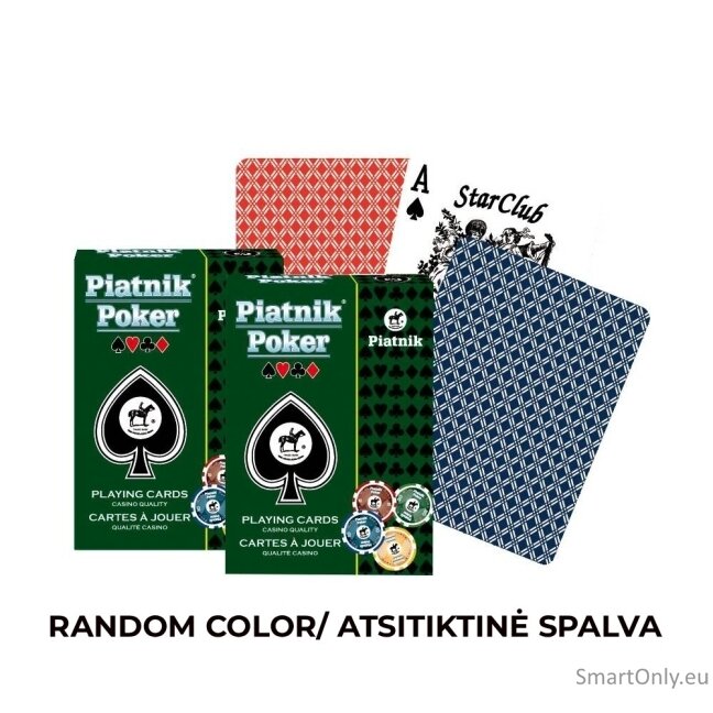 Piatnik pokerio kortų kaladė 1 vnt. (raudona arba mėlyna)
