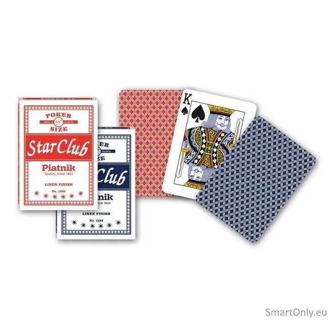 Piatnik Star Club Pokerio kortų kaladė 1 vnt. (raudona arba mėlyna) 2