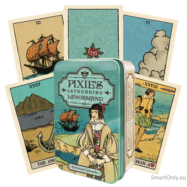 Pixie Astounding Lenormand kortos skardinėjė dėžutėje US Games Systems