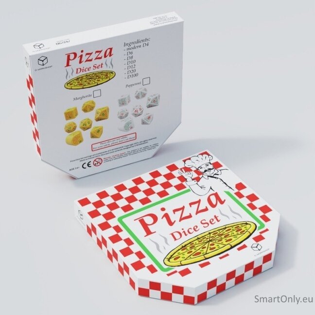 Pizza Margherita RPG kauliukų rinkinys Q WORKSHOP 7 Pizza Margherita RPG kauliukų rinkinys Q WORKSHOP 7