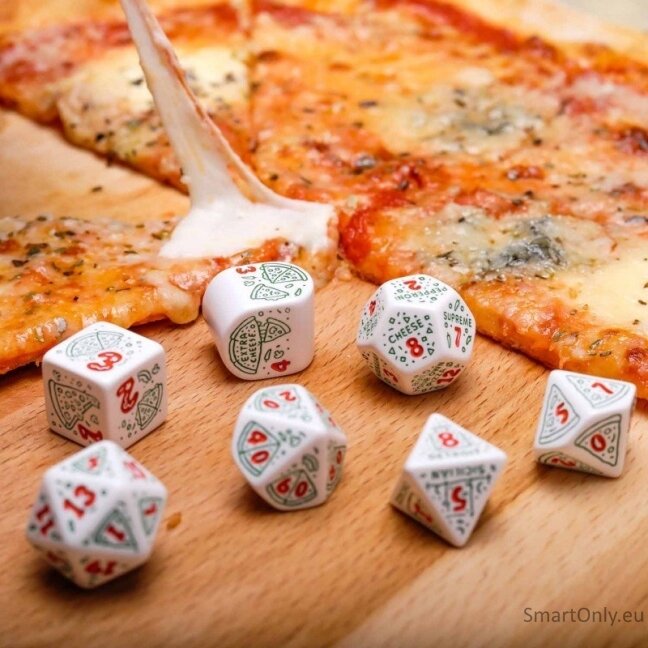 Pizza Pepperoni RPG kauliukų rinkinys Q WORKSHOP 4 Pizza Pepperoni RPG kauliukų rinkinys Q WORKSHOP 4