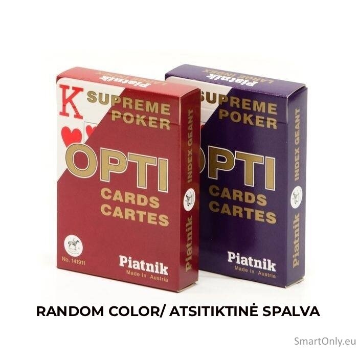 Piatnik Opti Supreme Jumbo Index Pokerio kortų kaladė 1 vnt. (raudona arba mėlyna) Piatnik Opti Supreme Jumbo Index Pokerio kortų kaladė 1 vnt. (raudona arba mėlyna)
