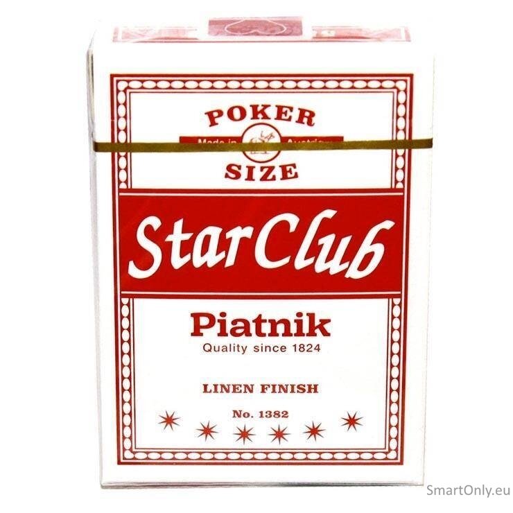Piatnik Star Club Pokerio kortų kaladė 1 vnt. (raudona arba mėlyna) 3 Piatnik Star Club Pokerio kortų kaladė 1 vnt. (raudona arba mėlyna) 3