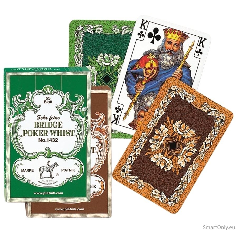 Piatnik Bridge - Poker - Whist kortų kaladė 1 vnt. (žalia arba ruda) 4