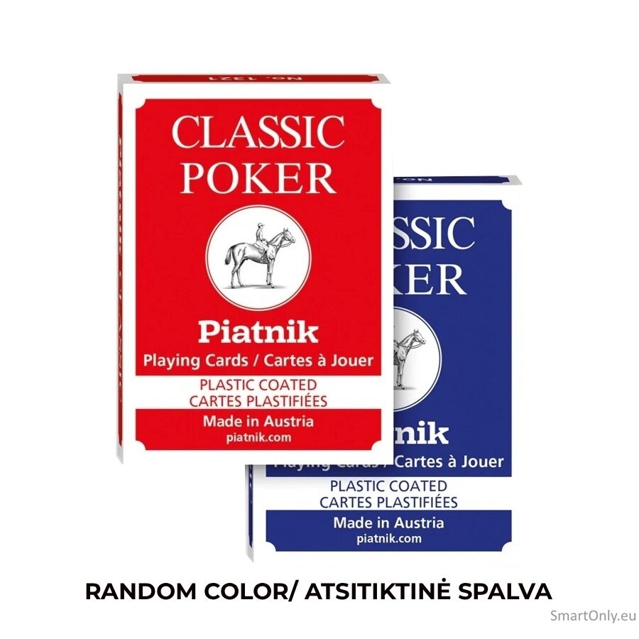 Piatnik Classic 2 Index Pokerio kortų kaladė 1 vnt. (raudona arba mėlyna)