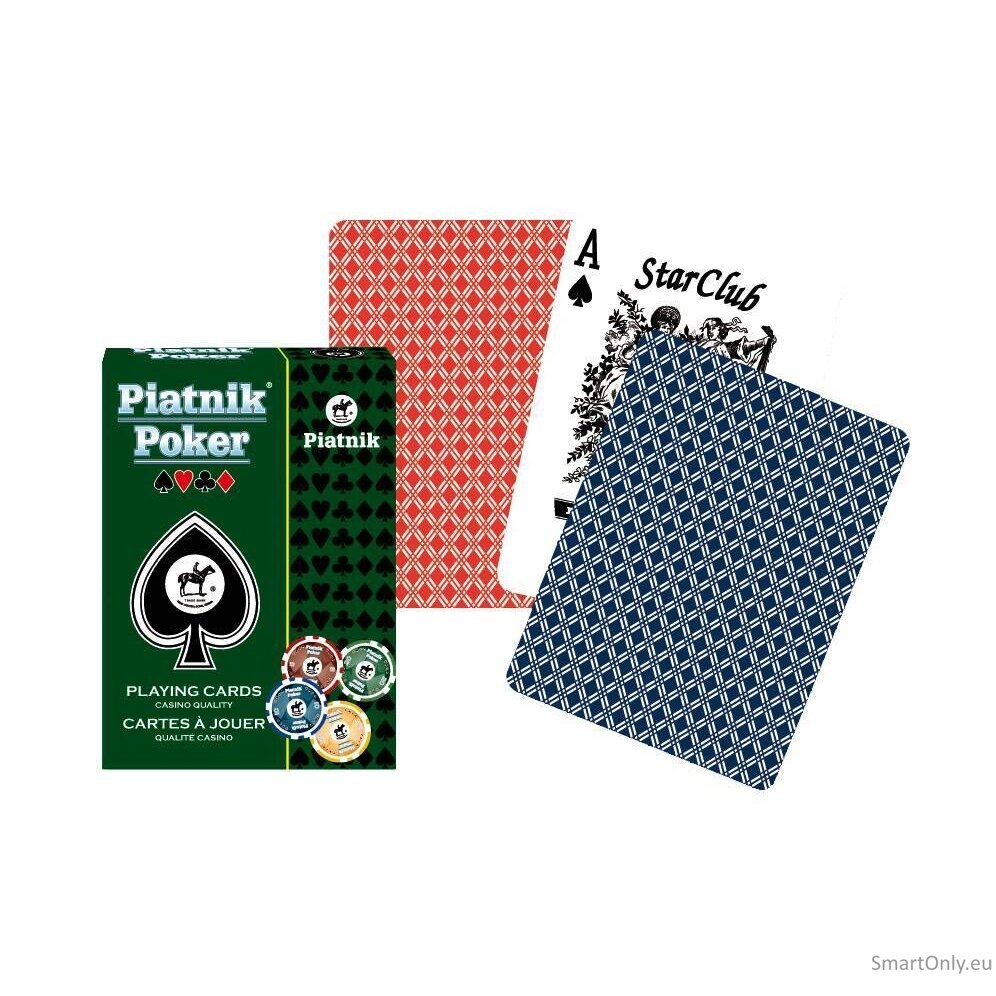 Piatnik pokerio kortų kaladė 1 vnt. (raudona arba mėlyna) 1 Piatnik pokerio kortų kaladė 1 vnt. (raudona arba mėlyna) 1