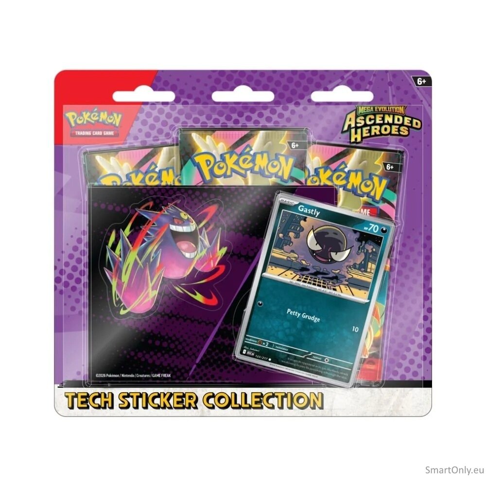 Pokemon Mega Evolution: Ascended Heroes Tech Sticker rinkinys Gastly