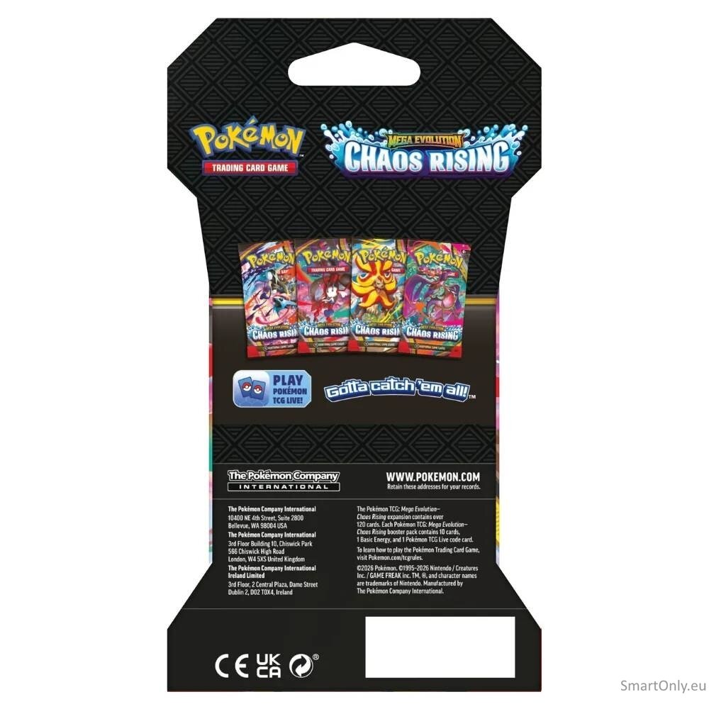 Pokemon Mega Evolution: Chaos Rising Sleeved Booster kortų papildymo pakuotė 1 vnt. 4