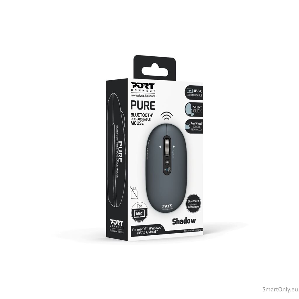 PORT DESIGNS Mouse | PURE MAC | Wireless | Bluetooth | Gray 7 PORT DESIGNS Mouse | PURE MAC | Wireless | Bluetooth | Gray 7