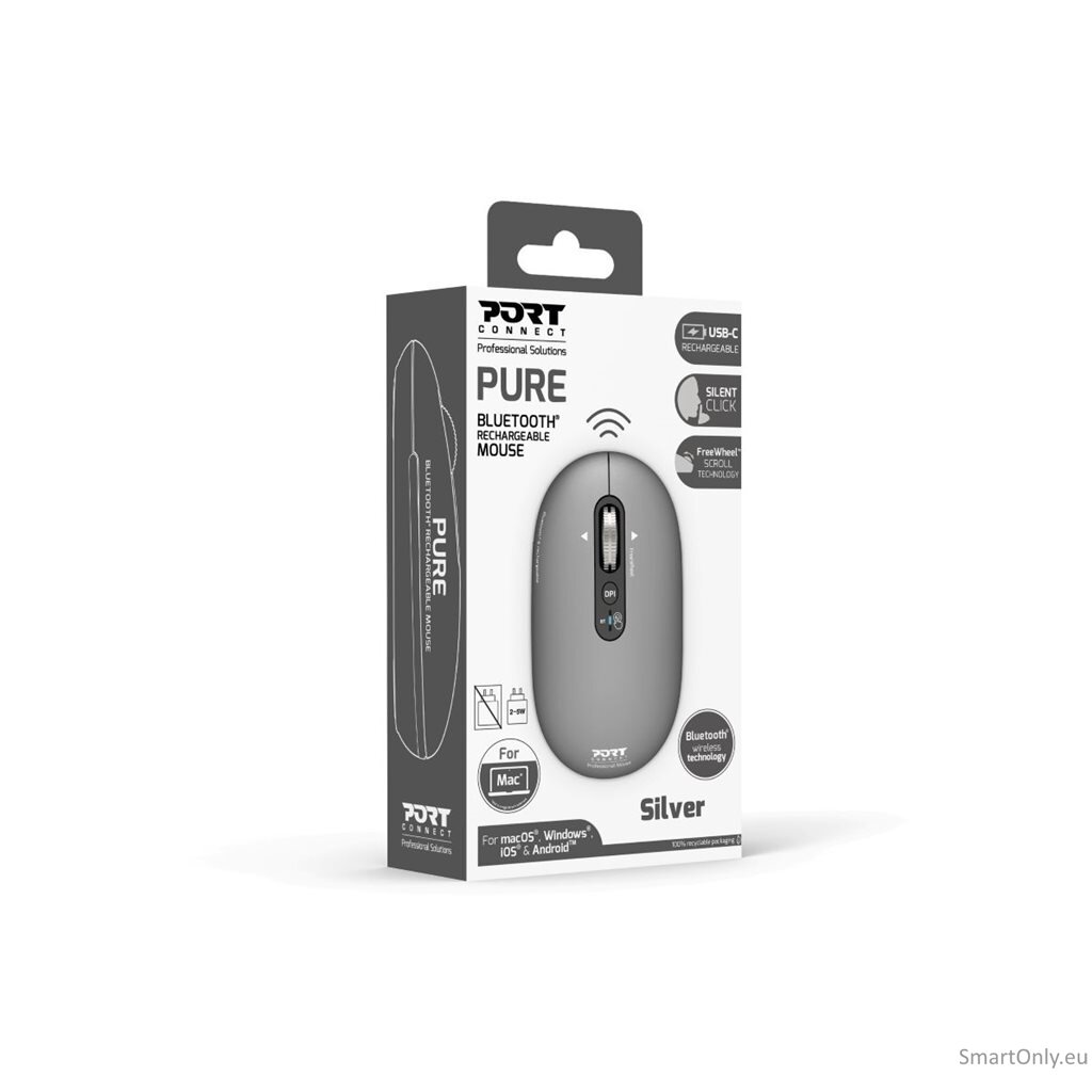 PORT DESIGNS Mouse | PURE MAC | Wireless | Bluetooth | Gris clair 3 PORT DESIGNS Mouse | PURE MAC | Wireless | Bluetooth | Gris clair 3