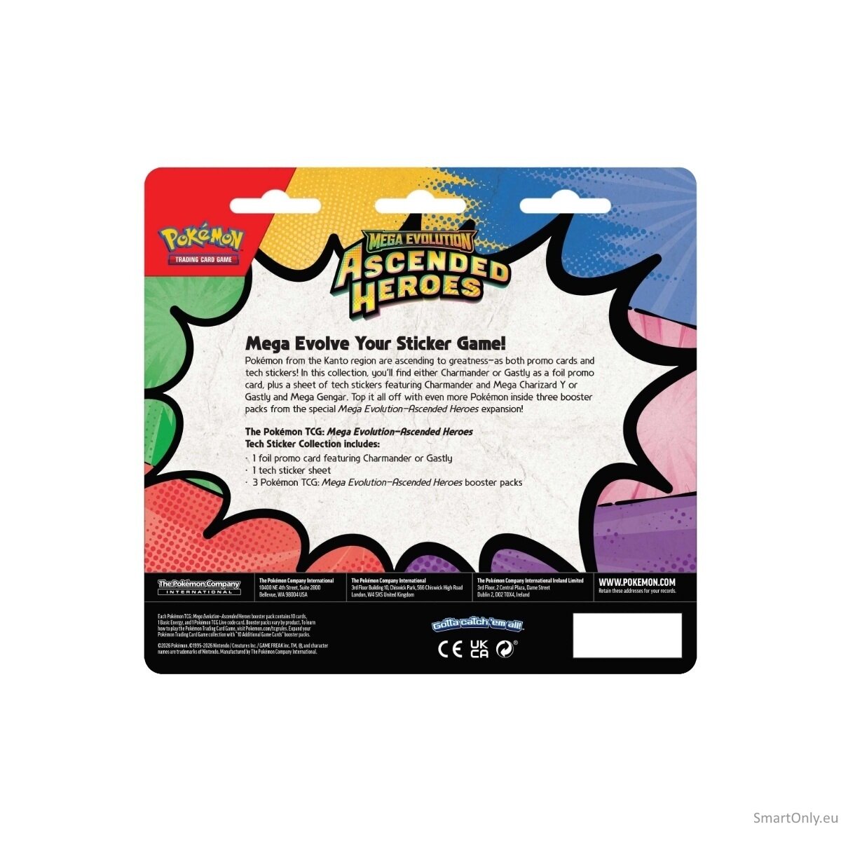 Pokemon Mega Evolution: Ascended Heroes Tech Sticker rinkinys Gastly 3 Pokemon Mega Evolution: Ascended Heroes Tech Sticker rinkinys Gastly 3
