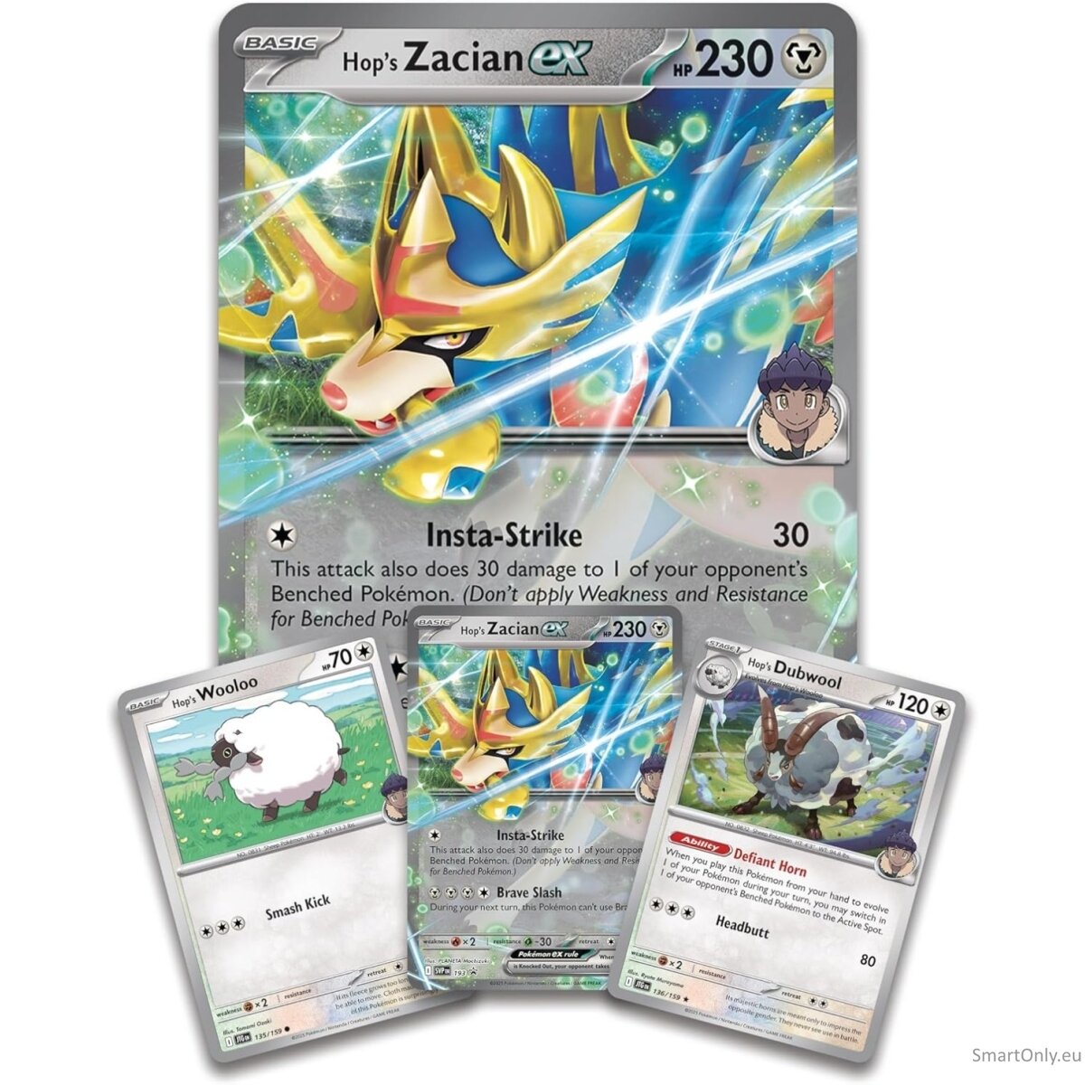 Pokemon Scarlet & Violet: Hop's Zacian EX dėžė (4 pakuotės) (anglų k.) 3 Pokemon Scarlet & Violet: Hop's Zacian EX dėžė (4 pakuotės) (anglų k.) 3