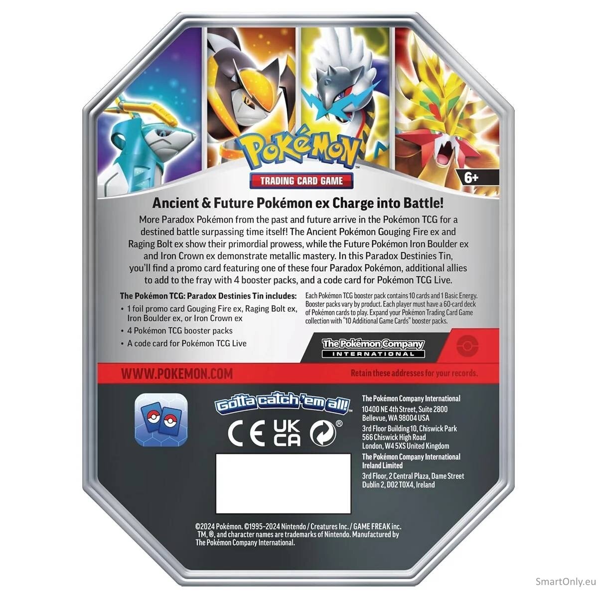 Pokémon TCG: Paradox Destinies Iron Crown Ex rinkinys metalinėje dėžutėje 2 Pokémon TCG: Paradox Destinies Iron Crown Ex rinkinys metalinėje dėžutėje 2