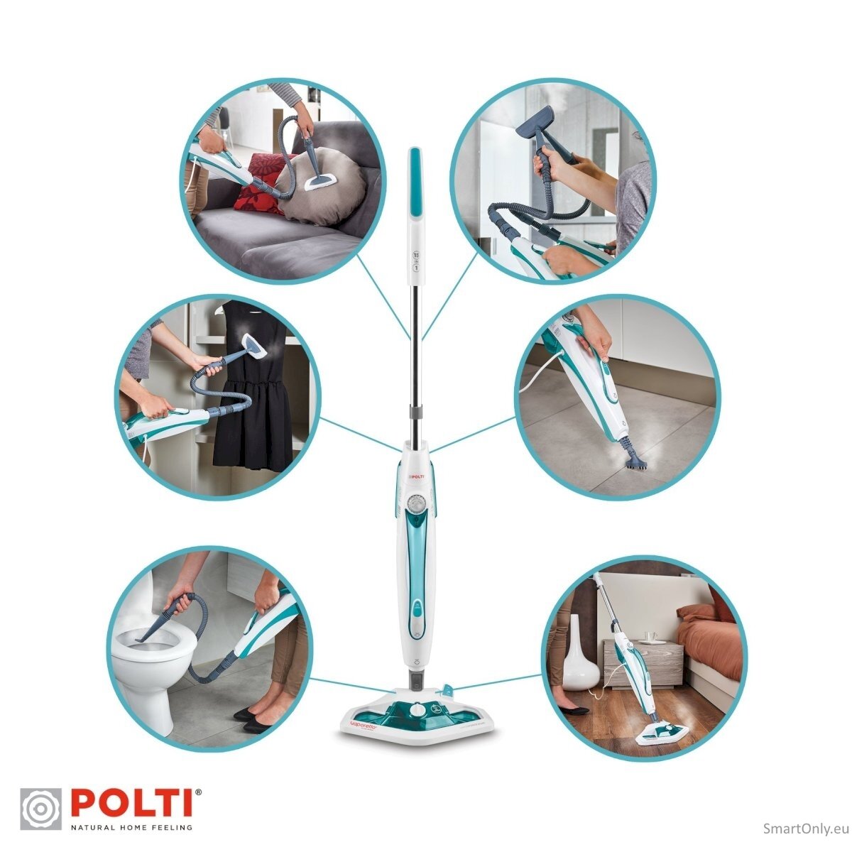 Polti Steam mop PTEU0282 Vaporetto SV450_Double Power 1500 W, Water tank capacity 0.3 L, White 1 Polti Steam mop PTEU0282 Vaporetto SV450_Double Power 1500 W, Water tank capacity 0.3 L, White 1