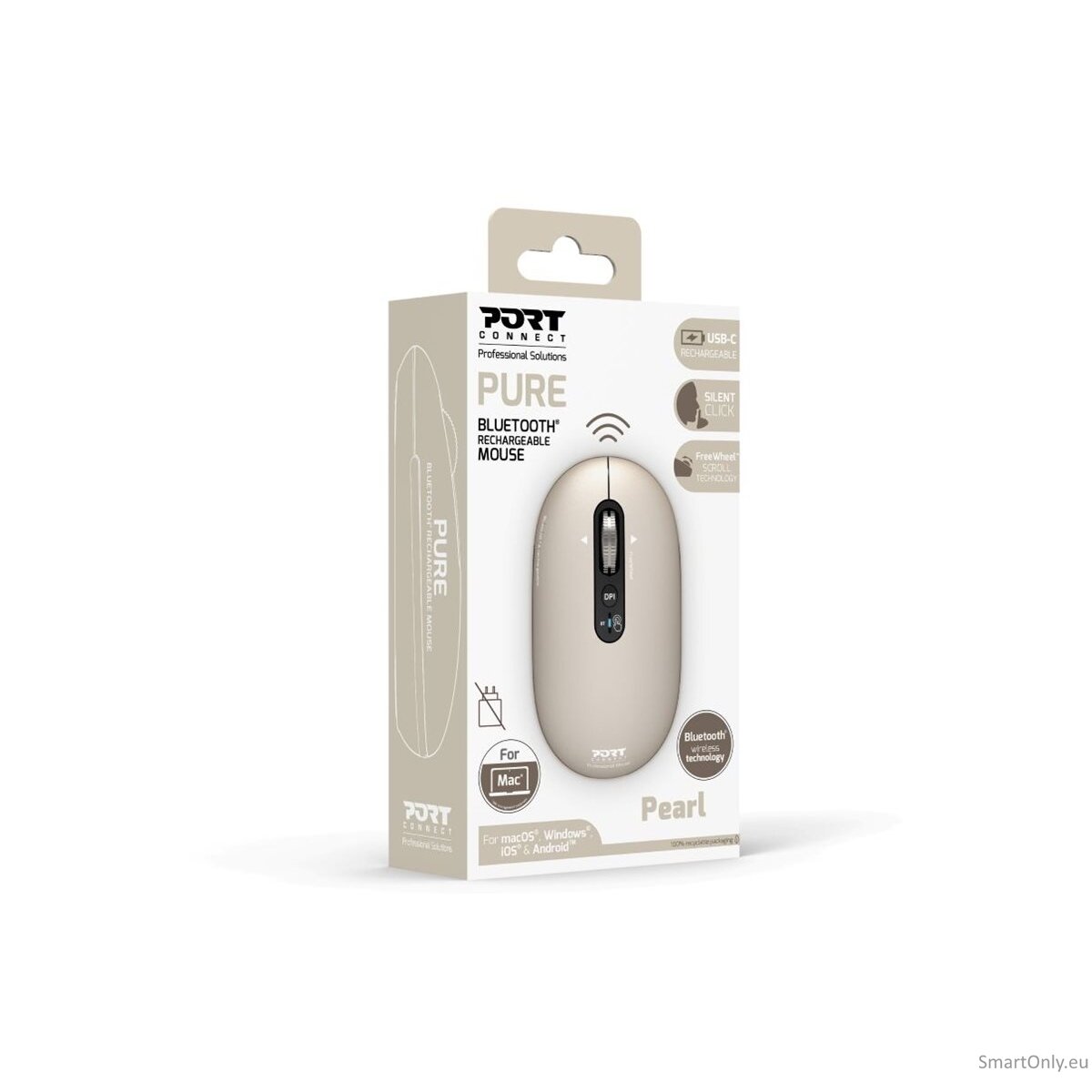 PORT DESIGNS Mouse | PURE MAC | Wireless | Bluetooth | Beige Perle 3