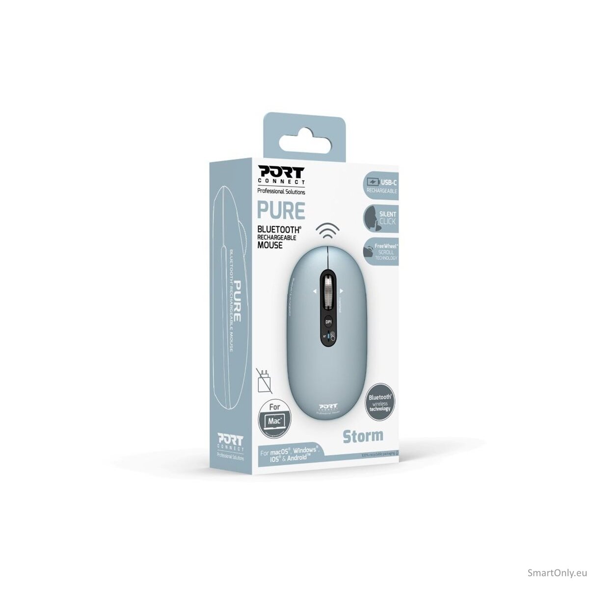 PORT DESIGNS Mouse | PURE MAC | Wireless | Bluetooth | Pastel Blue 3