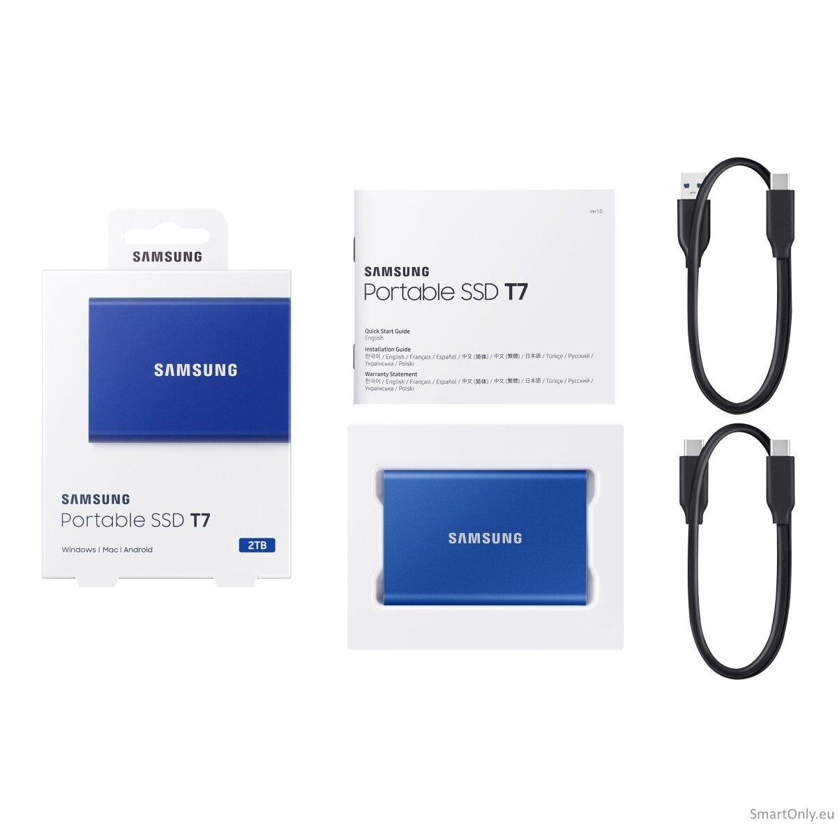 Portable SSD | T7 | 2000 GB | N/A " | USB 3.2 | Blue 17 Portable SSD | T7 | 2000 GB | N/A " | USB 3.2 | Blue 17