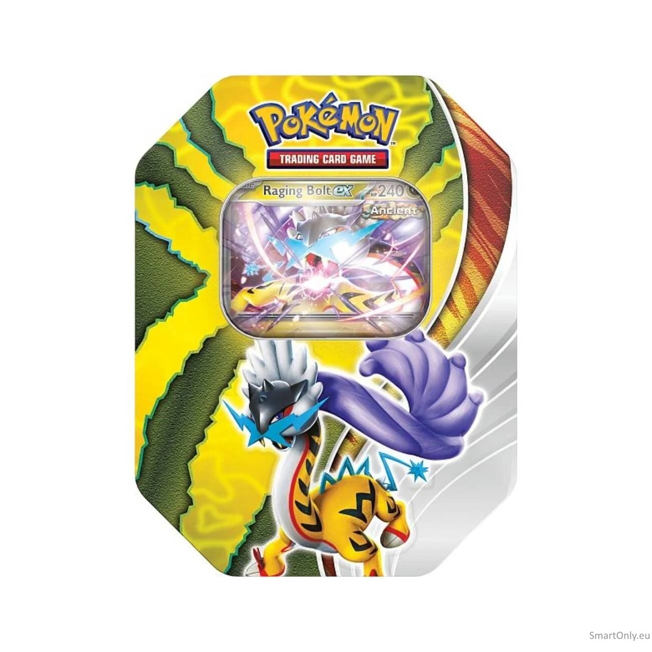 Pokémon TCG: Paradox Destinies Raging Bolt Ex rinkinys metalinėje dėžutėje Pokémon TCG: Paradox Destinies Raging Bolt Ex rinkinys metalinėje dėžutėje