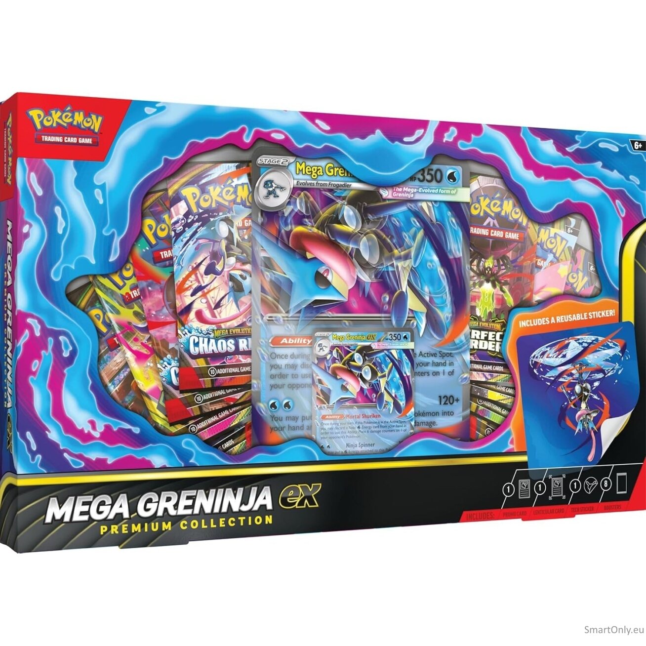Pokémon TCG: Mega Greninja ex Premium Collection rinkinys Pokémon TCG: Mega Greninja ex Premium Collection rinkinys