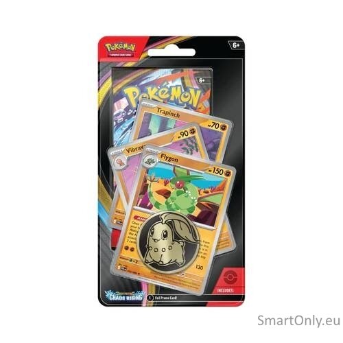 Pokémon Mega Evolution: Chaos Rising Premium Checklane Blister kortų papildymas (Flygon, Vibrava, Trapinch) 1