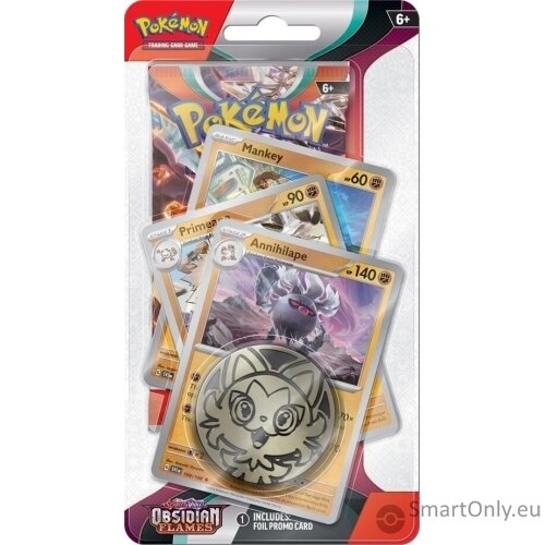 Pokémon TCG: Scarlet & Violet: Annihilape Obsidian Flames Premium kortų papildymas (anglų k.) Pokémon TCG: Scarlet & Violet: Annihilape Obsidian Flames Premium kortų papildymas (anglų k.)