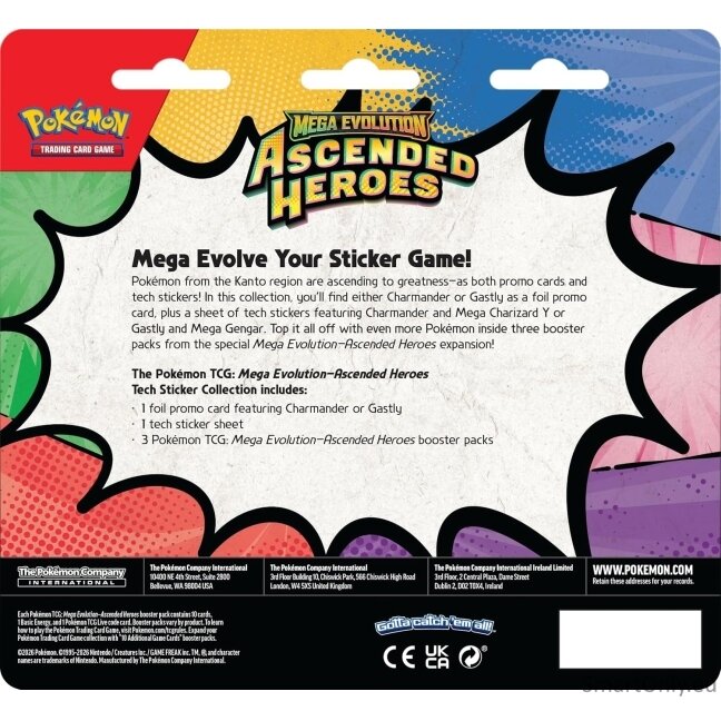 Pokemon Mega Evolution: Ascended Heroes Tech Sticker Collection rinkinys (Charmander) 3 Pokemon Mega Evolution: Ascended Heroes Tech Sticker Collection rinkinys (Charmander) 3