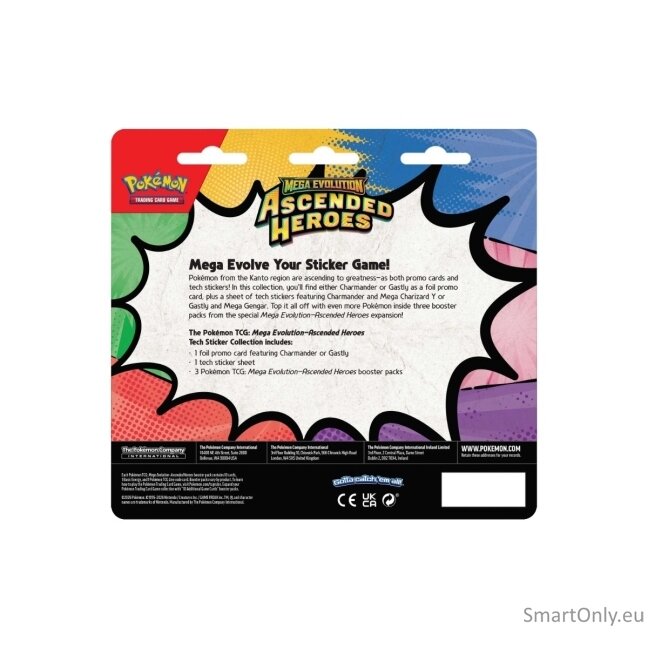 Pokemon Mega Evolution: Ascended Heroes Tech Sticker rinkinys Gastly 3 Pokemon Mega Evolution: Ascended Heroes Tech Sticker rinkinys Gastly 3