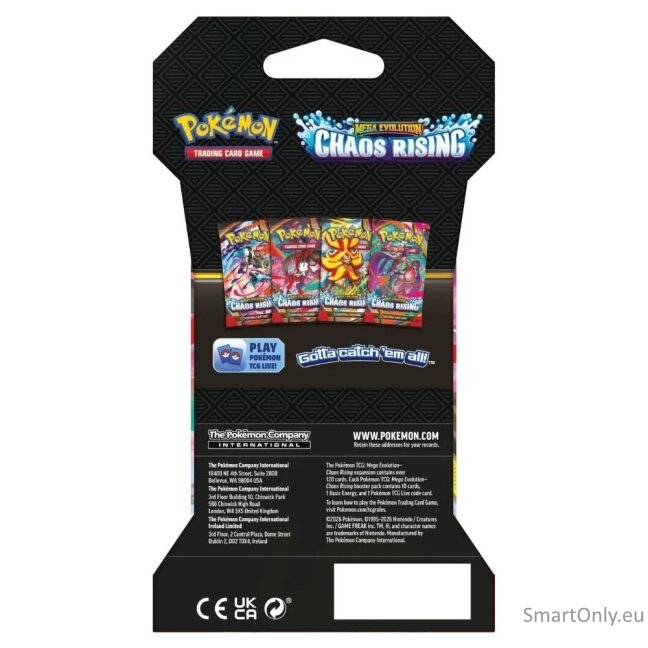 Pokemon Mega Evolution: Chaos Rising Sleeved Booster kortų papildymo pakuotė 1 vnt. 4