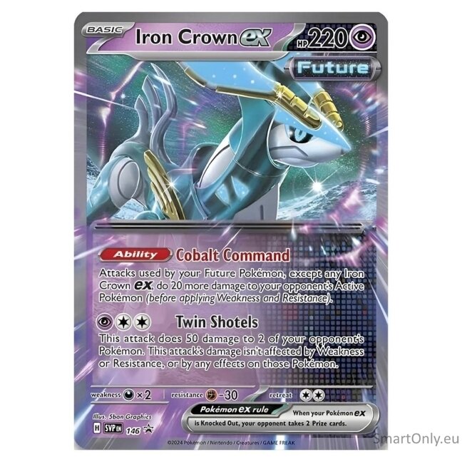 Pokémon TCG: Paradox Destinies Iron Crown Ex rinkinys metalinėje dėžutėje 1 Pokémon TCG: Paradox Destinies Iron Crown Ex rinkinys metalinėje dėžutėje 1