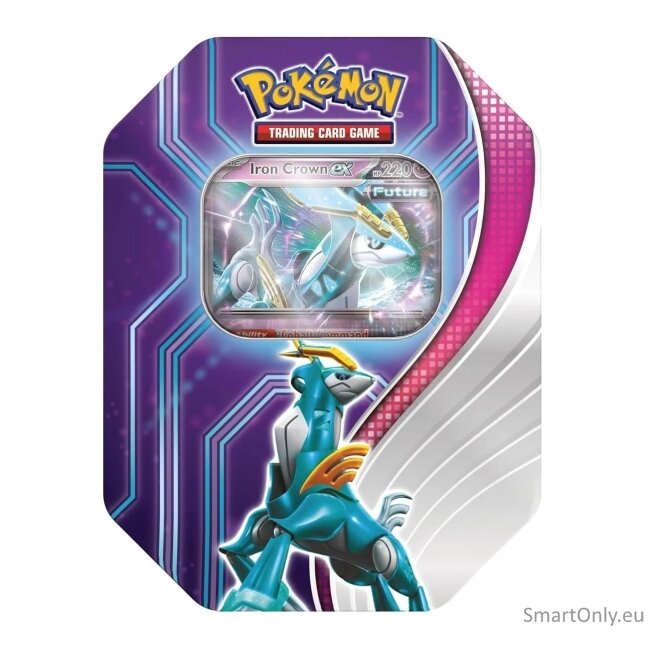 Pokémon TCG: Paradox Destinies Iron Crown Ex rinkinys metalinėje dėžutėje Pokémon TCG: Paradox Destinies Iron Crown Ex rinkinys metalinėje dėžutėje