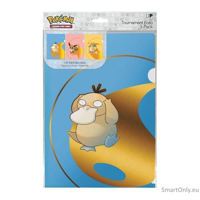 Pokémon“ turnyrinių aplankų rinkinys 3 vnt. Psyduck, Eevee ir Dragonite Ultra Pro Pokémon“ turnyrinių aplankų rinkinys 3 vnt. Psyduck, Eevee ir Dragonite Ultra Pro