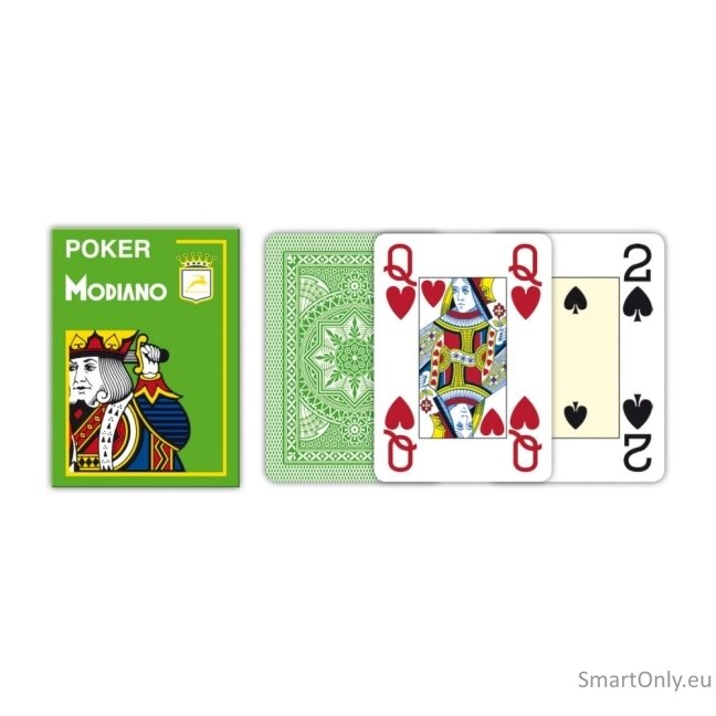 Poker 4 Jumbo Index kortos (šviesiai žalios) Modiano 3 Poker 4 Jumbo Index kortos (šviesiai žalios) Modiano 3