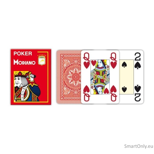 Poker Modiano žaidimų kortos (raudonos) 3 Poker Modiano žaidimų kortos (raudonos) 3
