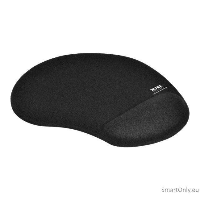 PORT CONNECT | Ergonomic Mouse Pad | 200 x 230 x 20 mm | Black PORT CONNECT | Ergonomic Mouse Pad | 200 x 230 x 20 mm | Black