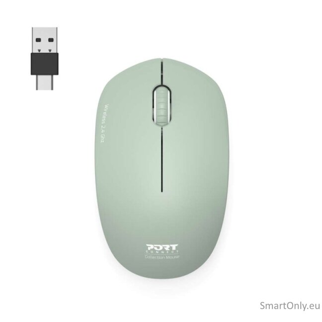 PORT CONNECT Mouse | Collection II | Wireless | 2.4 GHz | Vert Olive 3 PORT CONNECT Mouse | Collection II | Wireless | 2.4 GHz | Vert Olive 3