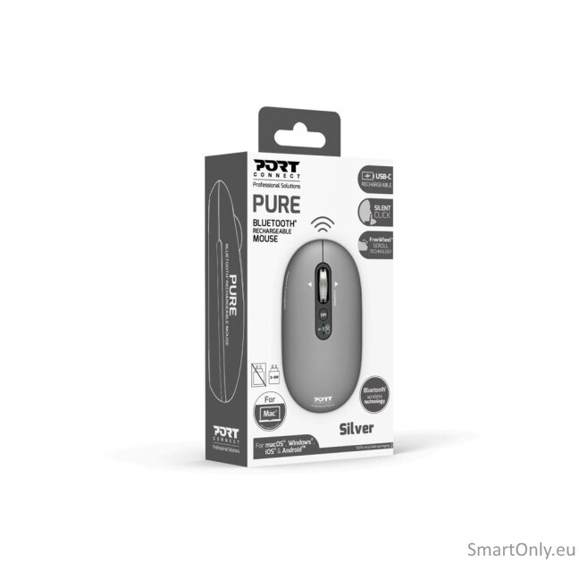 PORT DESIGNS Mouse | PURE MAC | Wireless | Bluetooth | Gris clair 3 PORT DESIGNS Mouse | PURE MAC | Wireless | Bluetooth | Gris clair 3