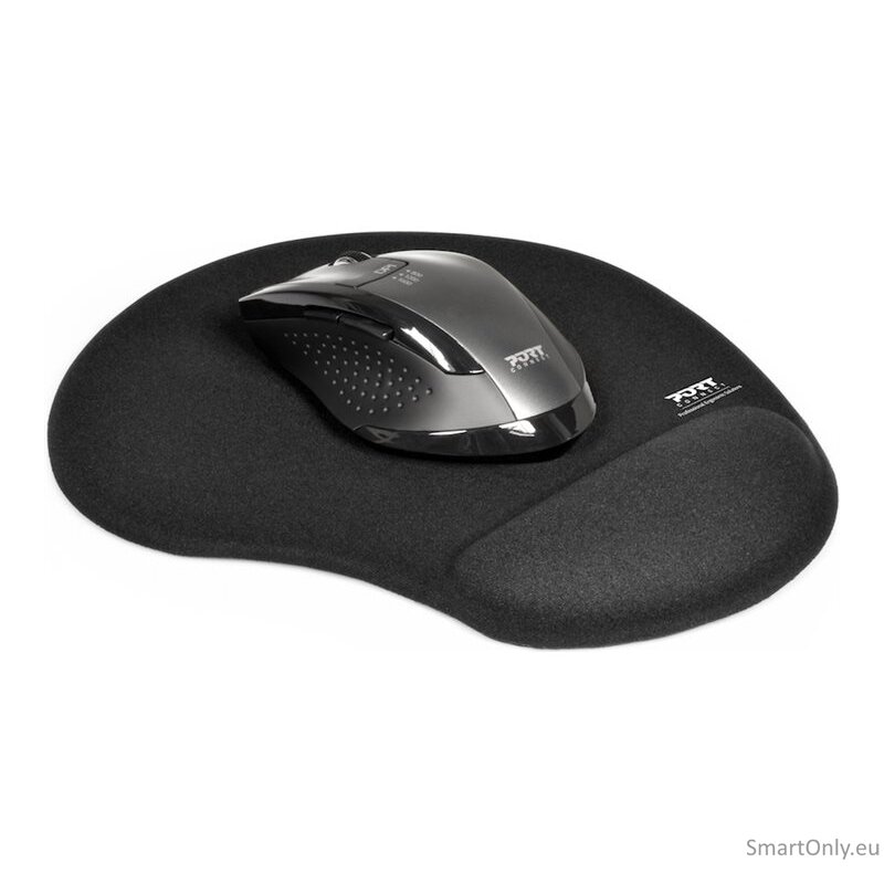 PORT CONNECT | Ergonomic Mouse Pad | 200 x 230 x 20 mm | Black 1 PORT CONNECT | Ergonomic Mouse Pad | 200 x 230 x 20 mm | Black 1