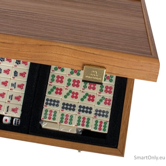Prabangus Mahjong žaidimas Graikinio riešuto sp. mediniame dėkle Manopoulos 3 Prabangus Mahjong žaidimas Graikinio riešuto sp. mediniame dėkle Manopoulos 3