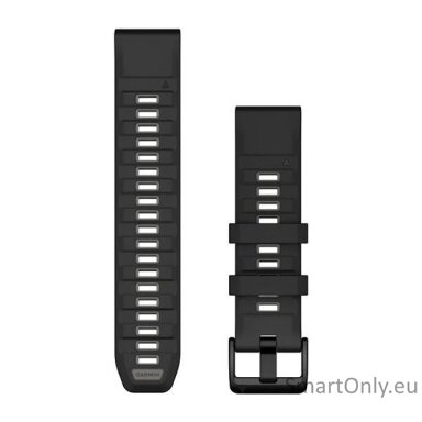 QuickFit® 22 Watch Bands, Black/Pebble Gray Silicone