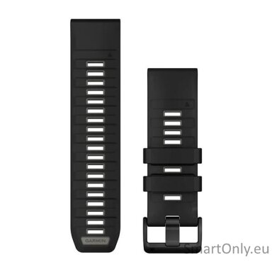 QuickFit® 26 Watch Bands, Black/Pebble Gray Silicone