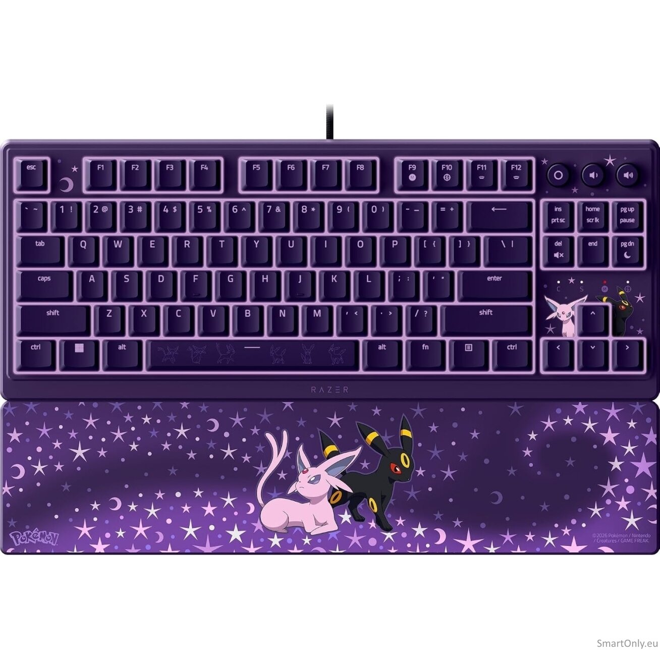 Razer Ornata V3 Tenkeyless | Gaming keyboard | Wired | US | Razer Mecha-Membrane Switches | Wrist Rest | Pokémon Espeon/Umbreon Edition Razer Ornata V3 Tenkeyless | Gaming keyboard | Wired | US | Razer Mecha-Membrane Switches | Wrist Rest | Pokémon Espeon/Umbreon Edition