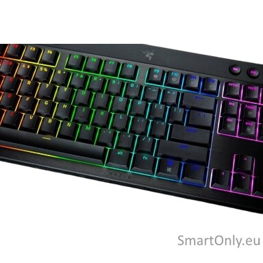 Razer | BlackWidow V4 Low-Profile Tenkeyless HyperSpeed | Keyboard | Wireless | US | Bluetooth | Yellow Switches | Black Razer | BlackWidow V4 Low-Profile Tenkeyless HyperSpeed | Keyboard | Wireless | US | Bluetooth | Yellow Switches | Black