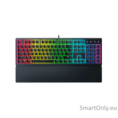 Razer Gaming Keyboard Ornata V3 Gaming keyboard Durable spill-resistant design; Cable routing options; Razer Synapse enabled; Fully programmable keys with on-the-fly macro recording; 6-key roll over; Gaming mode option; Braided fiber cable; 1000 Hz Ultrap Razer Gaming Keyboard Ornata V3 Gaming keyboard Durable spill-resistant design; Cable routing options; Razer Synapse enabled; Fully programmable keys with on-the-fly macro recording; 6-key roll over; Gaming mode option; Braided fiber cable; 1000 Hz Ultrap