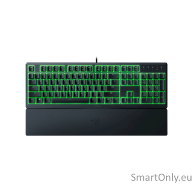Razer Gaming Keyboard Ornata V3 X Gaming keyboard Cable routing options; Razer Synapse enabled; Fully programmable keys with on-the-fly macro recording; 6-key roll over; Gaming mode option; Braided fiber cable 1000 Hz Ultrapolling; Soft cushioned gaming-g Razer Gaming Keyboard Ornata V3 X Gaming keyboard Cable routing options; Razer Synapse enabled; Fully programmable keys with on-the-fly macro recording; 6-key roll over; Gaming mode option; Braided fiber cable 1000 Hz Ultrapolling; Soft cushioned gaming-g